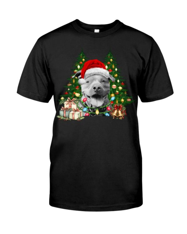 Pit Bull Santa Christmas Tree Lights Xmas Dog T Shirt 1.jpg